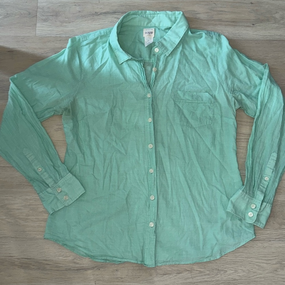 **J. Crew Light Green Casual Shirt